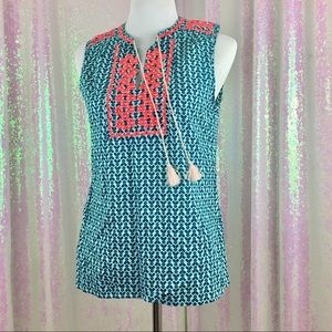 J. Crew Embroidered Tank Sz 6